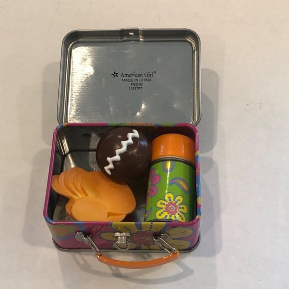 American Girl AG Julie Lunch Box Complete Thermos Sandwhich Food Flower Read - Picture 2 of 6